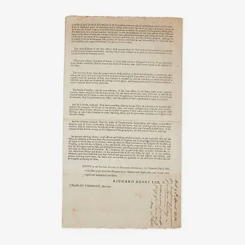 [Americana] [Northwest Territory] Land Ordinance of 1785