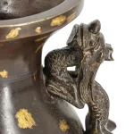 Antique Chinese Gold Splashed Bronze Vase