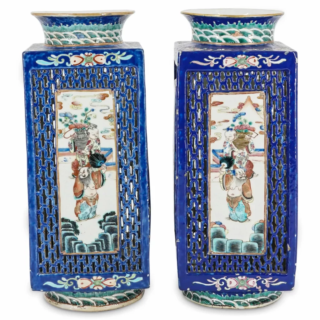 Pair of Antique Chinese Porcelain Lanterns