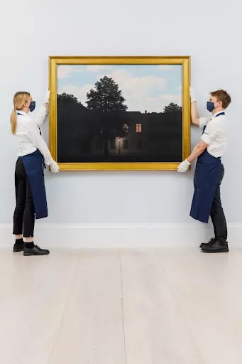 René Magritte’s L’empire des lumières from 1961 is the latest major artwork to hit the market. Image courtesy of Sotheby’s.