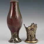 Christofle Orfevre Auguste Delaherche Silver Mounted Ceramic Vase