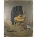 Alexandre Zlotnik, Draped Jacket & Guitar Framed Oil On Canvas