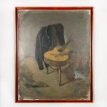 Alexandre Zlotnik, Draped Jacket & Guitar Framed Oil On Canvas