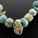 Egyptian Faience Bead Necklace w/ Figural Pendant