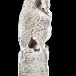 Tall Chinese Ming Dynasty Stone Baluster - Man & Lion