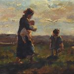 Edith Hume (1843-1906) Oil Painting Mother and Child