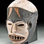Early 20th C. Nigerian Igbo Wooden Helmet Mask