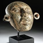 Stunning Maya Greenstone Mask w/ Earspools