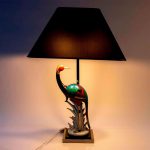Manifattura Artistica Le Porcellane Porcelain Crane Lamp