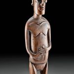 19th C. Easter Island Wood Female Figure - "Moai Papa"
