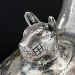 Rare Inca Silver Aryballos / Urpu - Jaguar Head