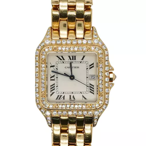 Cartier Panthère 18-karat gold and diamond watch. Image courtesy of Akiba Antiques.