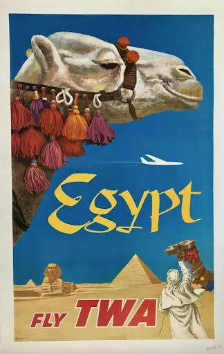 David Klein, Egypt / TWA, c. 1958. Image courtesy of Potter & Potter Auctions.