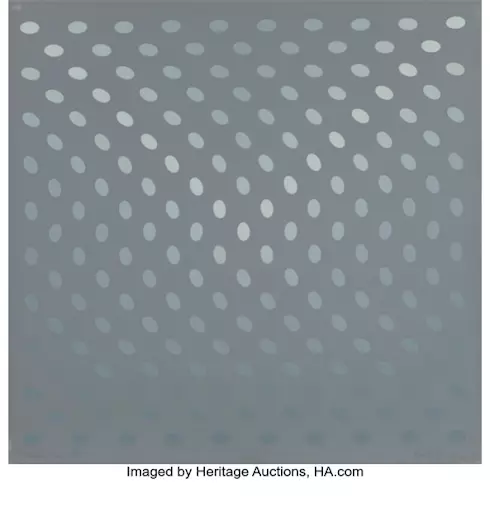 Bridget Riley, Untitled (Nineteen Greys A), 1968. Image from Heritage Auctions.