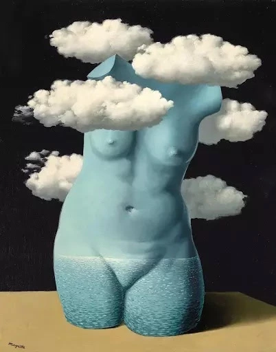 René Magritte, Torse nu dans les nuages, c. 1937. Image courtesy of Bonhams.
