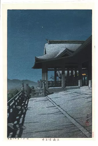 Hasui Kawase, Kiyomizu Temple, Kyoto, 1933. Image courtesy of Things Japanese Gallery, Ltd.