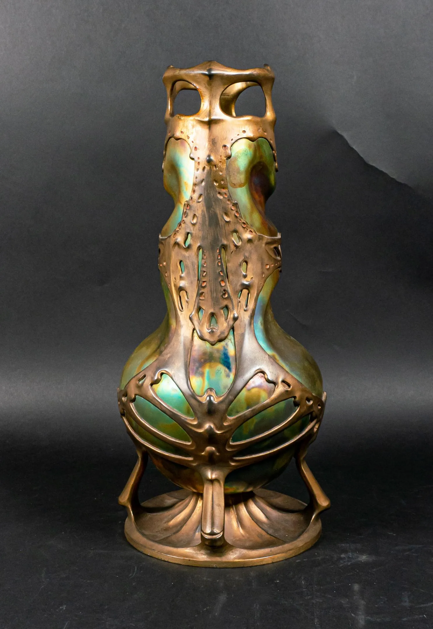 Friedrich Adler Zsolnay Mounted Earthenware Vase