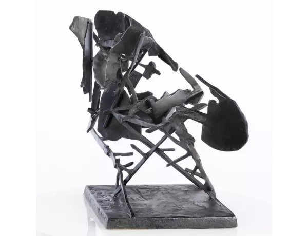 Signed bronze is by South African artist William Kentridge (b. 1955-). When rotated, the work changes from an abstract expressionist shape to the form of a nose. Estimate $30,000-$50,000 4 – Anthology III