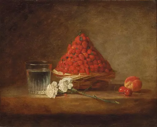 Jean-Siméon Chardin, The Basket of Wild Strawberries. Image courtesy of Artcurial.