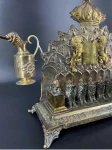 Antique German Silver Oil Menorah, Hanukkah Lamp, 19 C.