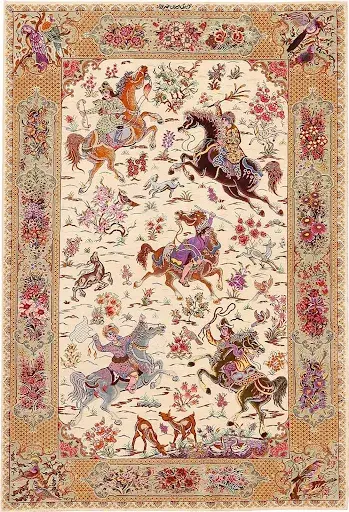 Vintage Persian silk Qum rug. Image courtesy of Nazmiyal Auctions.
