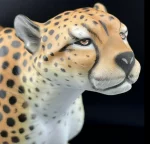 Extra Large CHEETAH Hand Painted Porcelain Figurine