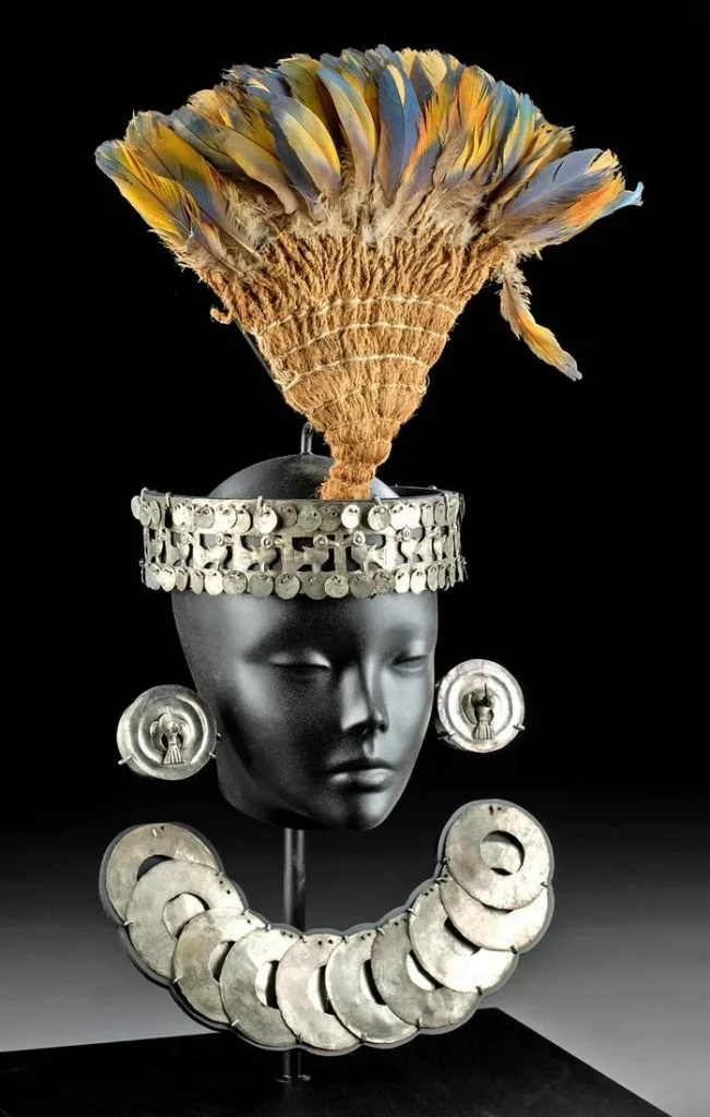 Exceptional Nazca Ensemble Silver Ornaments for Queen