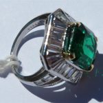 Van Cleef & Arpels platinum, emerald and diamond ring