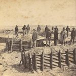 Real Photo Stereoview Civil War Union Soldiers Fort Hell