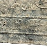 Roman Lead Sarcophagus Panel Leaping Dolphins