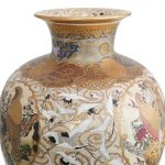Large Satsuma Porcelain Floor Vases