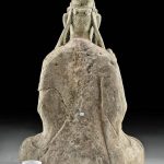 Chinese Ming Stone Statue of Guanyin w/ Lotus Flower