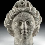 Lifesize+ Roman Basalt Head of God Apollo