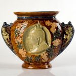 Doulton Lambeth Queen Victoria Exhibition Vase By Tinworth