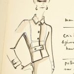 Large Karl Lagerfeld Fashion Drawing