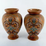 Pair Of Doulton Lambeth Silicon Ware Eliza Simmance Vases