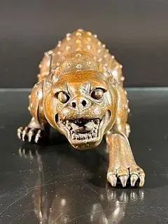 Chinese Bronze Striding Tiger