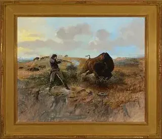 Charles M. Russell (1864–1926) — Shooting the Buffalo (ca. 1892)