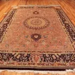 Silk Vintage Persian Qum Rug 12 ft 10 in x 9 ft 2 in (3.91 m x 2.79 m)