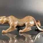 Chinese Bronze Striding Tiger