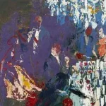 Large Leroy Neiman O/B Painting, Dinner Party