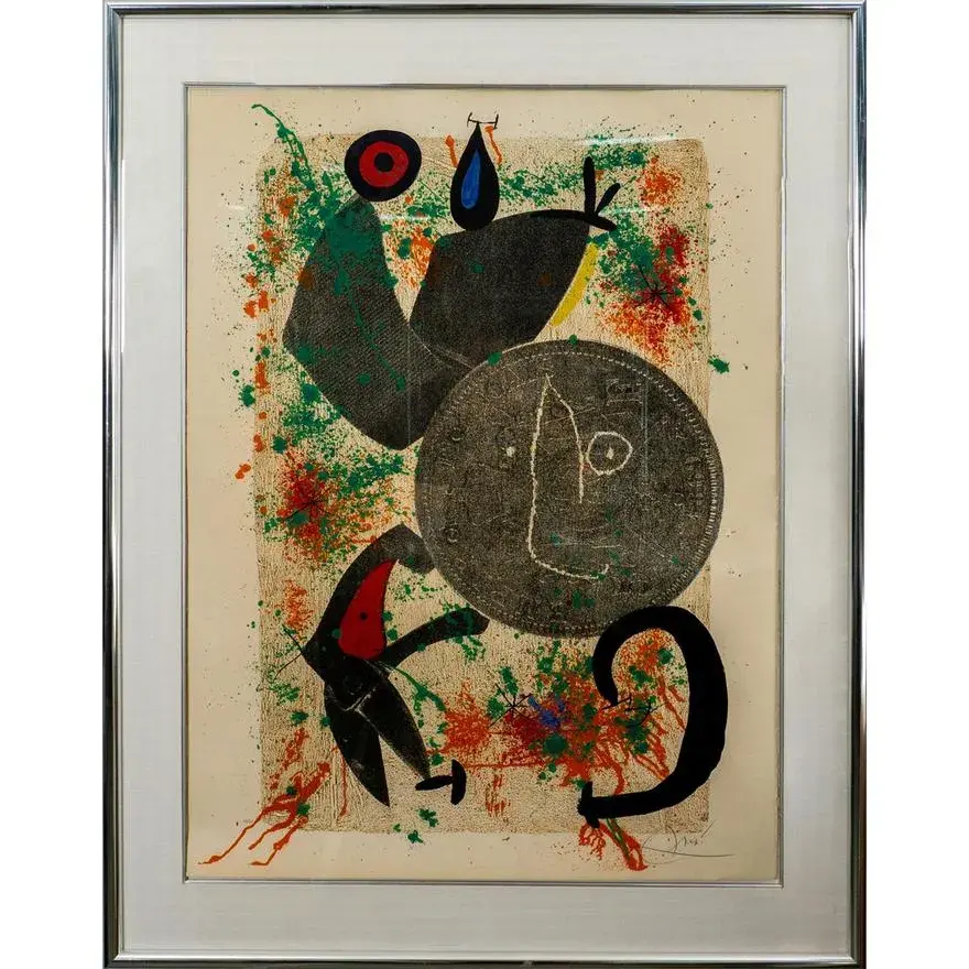 Joan Miro (Spanish 1893-1983) Signed Lithograph On Arches