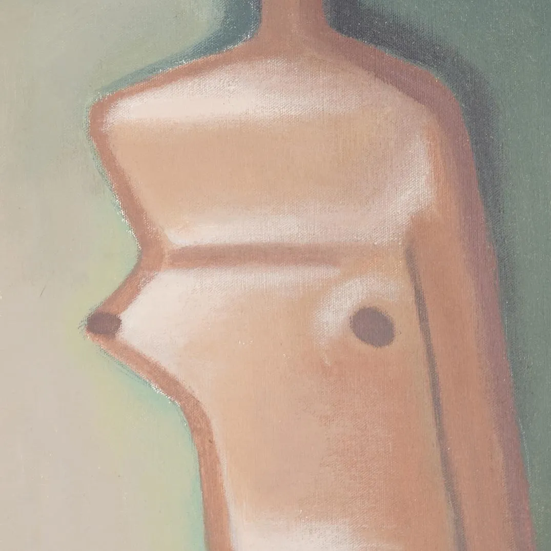 Jerzy Nowosielski (Polish, 1923-2011) "Mirror" Nude Portrait Oil on Canvas