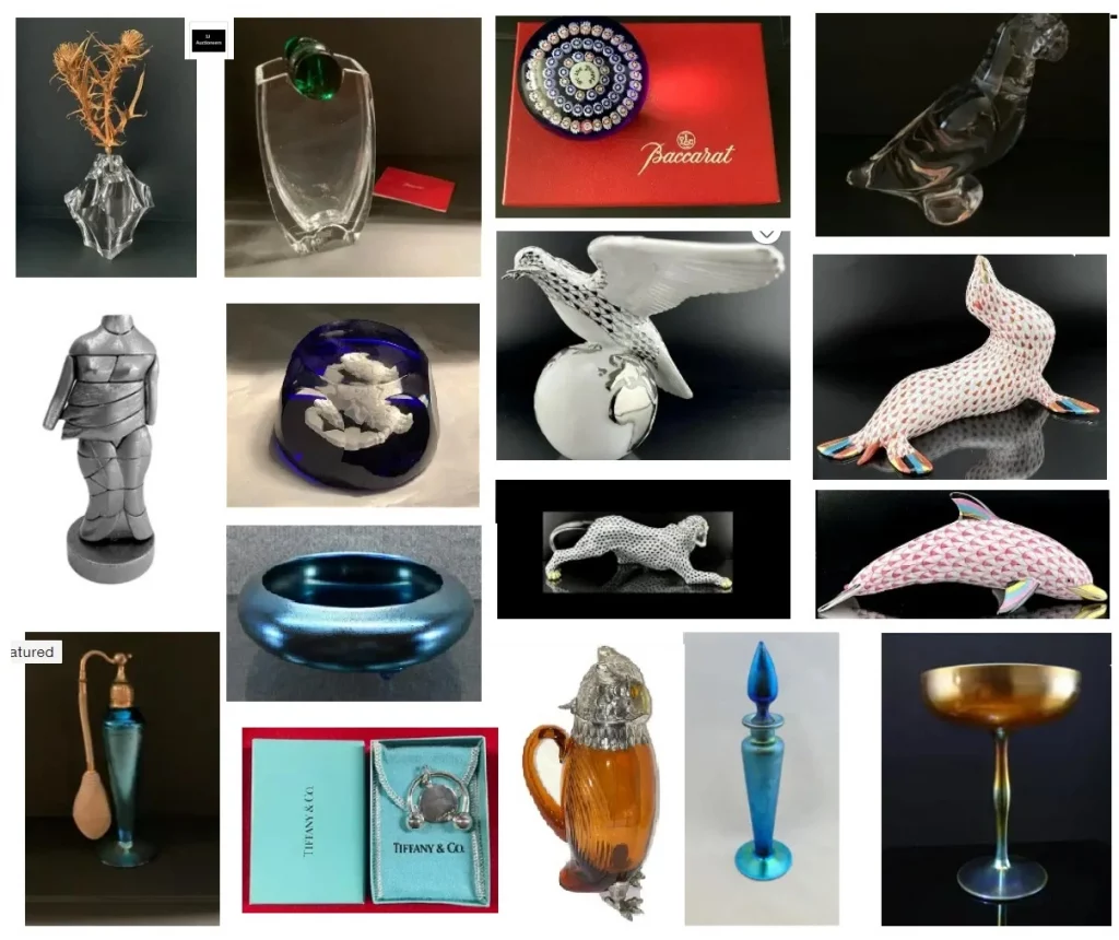HEREND, STEUBEN, And BACCARAT GLASS ART COLLECTIBLES Auction