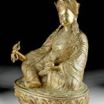 Important 19th C. Tibetan Gilded Bronze Buddha