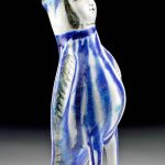 13th C. Persian Seljuk Glazed Pottery Vessel Harpy Form