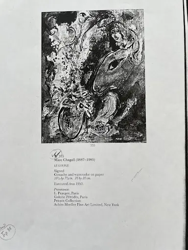 A page from a 1994 Sotheby’s auction catalog, picturing the allegedly fake Chagall painting. Image courtesy of The New York Times.