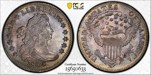 1805 Draped Bust Dime 10c Pcgs & Cac Ms 64+ Unc 4 Berries - Wonder Coin (633)