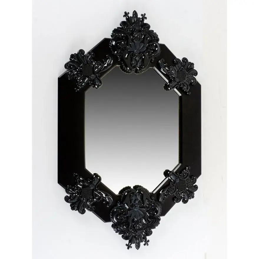Eight Sided Mirror (Black) 1007778 Ltd - Lladro Porcelain Decor