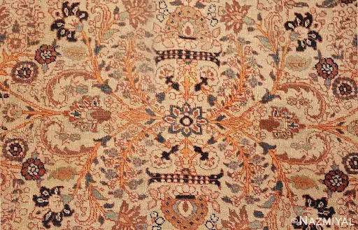 Detail of a Haji Jalili Persian Tabriz rug. Image courtesy of Nazmiyal Auctions.